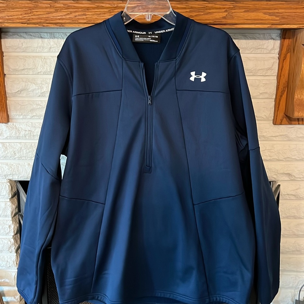 Under Armour Cold Gear Blue 1/2 Zip Pullover NWOT…XL